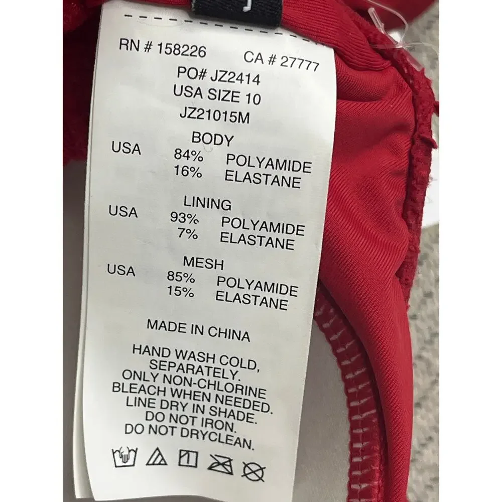 Jantzen Red Surplice One Piece Tummy control swimsuit, size 10, MSRP $95